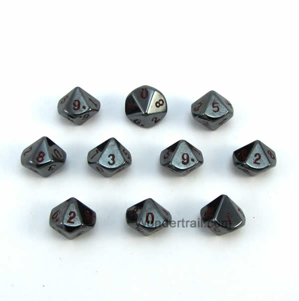CYC02204 Hermatite 10 d10s 12mm Dwarven Stones (10) Crystal Caste (ONLINE ORDER ONLY)