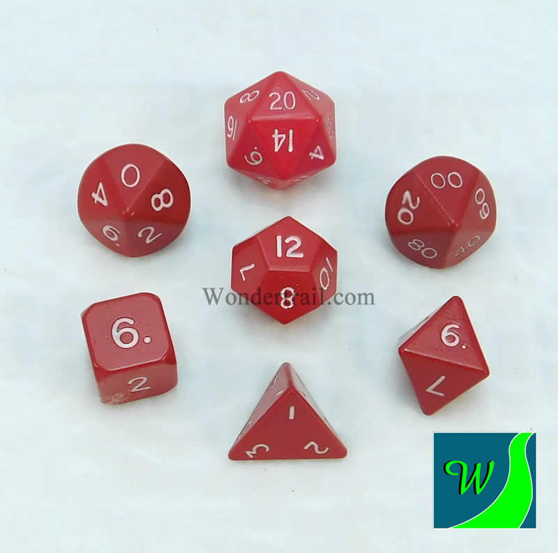 CYC02620 Red Hue Dwarven Metal Dice 16mm 7 Piece Set Crystal Caste (ONLINE ORDER ONLY)