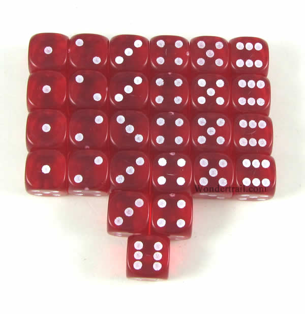 CYC07701 Red Translucent 12mm d6 (Set of 27 Dice) Dice Set Crystal Caste (ONLINE ORDER ONLY)