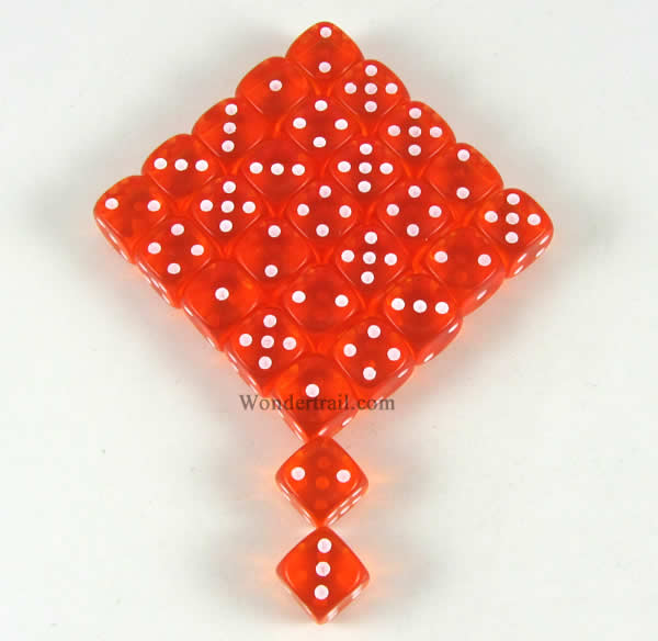 CYC07705 Orange Translucent 12mm d6 (Set of 27 Dice) Dice Set Crystal Caste (ONLINE ORDER ONLY)