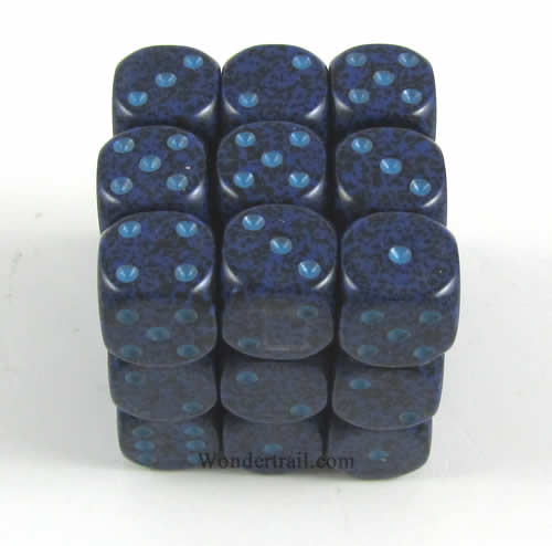CYC07733 Blue Speckled 12mm D6 Dice Set (27) Crystal Caste (ONLINE ORDER ONLY)