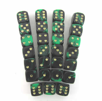 CYC07792 Green Oblivion 12mm D6s (27) by Crystal Caste (ONLINE ORDER ONLY)