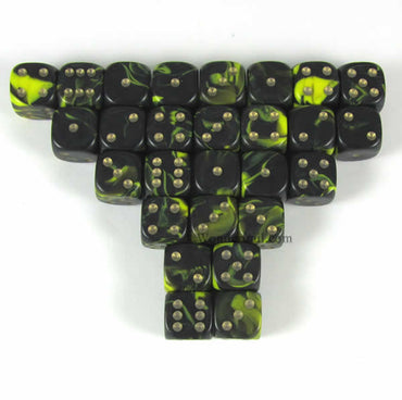 CYC07797 Yellow Oblivion 12mm D6 Dice Set (27) by Crystal Caste (ONLINE ORDER ONLY)