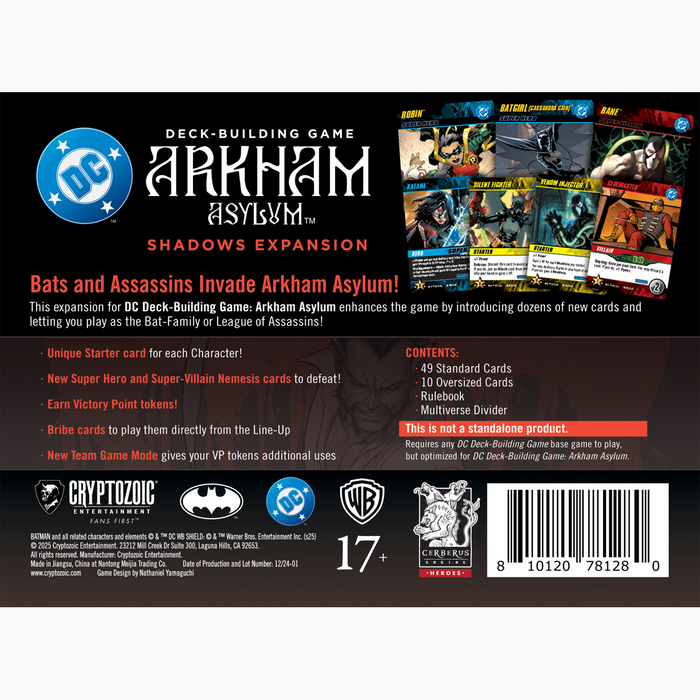 DC Deck-Building Game: Arkham Asylum - Shadows Expansion (ONLINE ORDER ONLY)