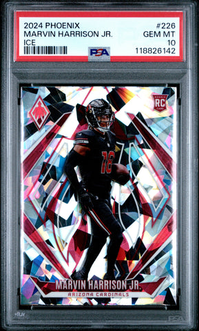 Graded 2024 Panini Phoenix Marvin Harrison Jr #226 Ice Rookie RC Football Card PSA 10 Gem Mint (ONLINE ORDER ONLY)