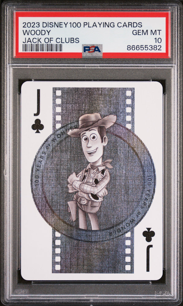 2023 DISNEY 100 PLAYING CARDS WOODY JACK OF CLUBS PSA 10 (Online Order Only)