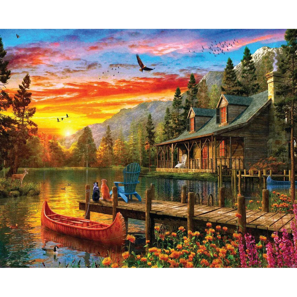 Cabin Evening Sunset 1500 Piece Jigsaw Puzzle Springbok (ONLINE ORDER ONLY)