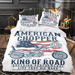 Caferacer Motorcycle Bedding Set Quilt Cover Without Filler (Online Order Only)