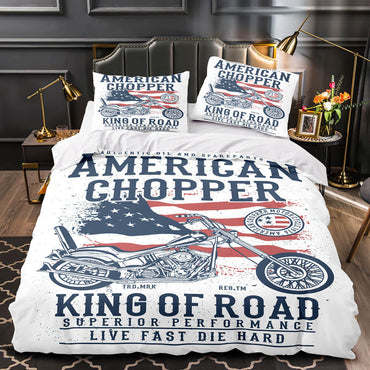Caferacer Motorcycle Bedding Set Quilt Cover Without Filler (Online Order Only)