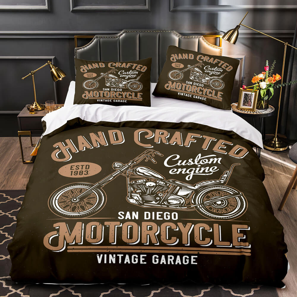 Caferacer Motorcycle Bedding Set Quilt Cover Without Filler (Online Order Only)