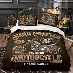 Caferacer Motorcycle Bedding Set Quilt Cover Without Filler (Online Order Only)