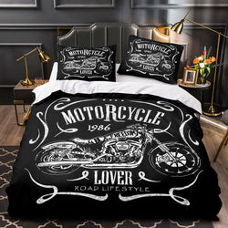Caferacer Motorcycle Bedding Set Quilt Cover Without Filler (Online Order Only)