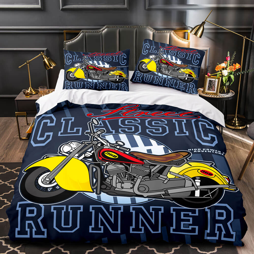 Caferacer Pattern Bedding Set Quilt Cover Without Filler (Online Order Only)