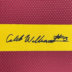 Framed Facsimile Autographed Caleb Williams 35x39 USC Maroon Reprint Laser Auto College Football Jersey (ONLINE ORDER ONLY)