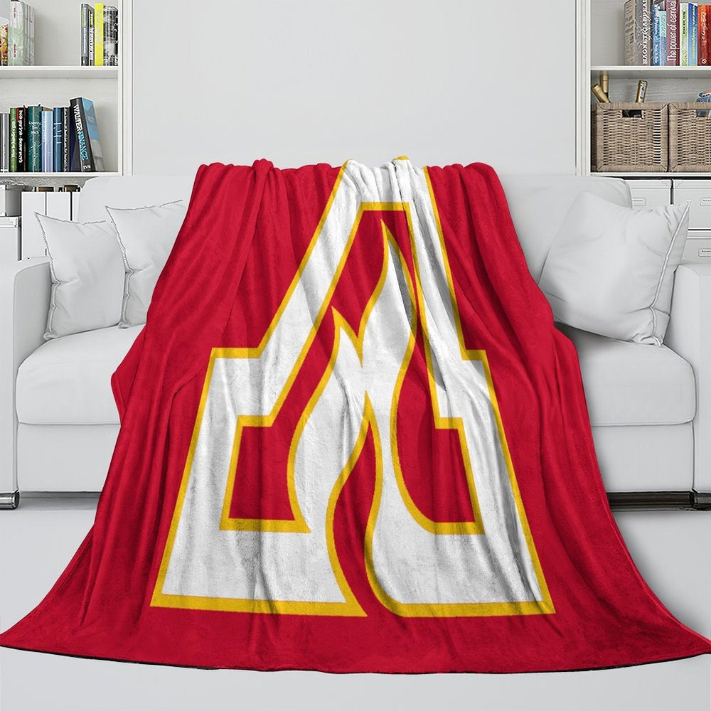 Calgary Flames Blanket Flannel Throw Kids Room Decoration (Online Order Only)