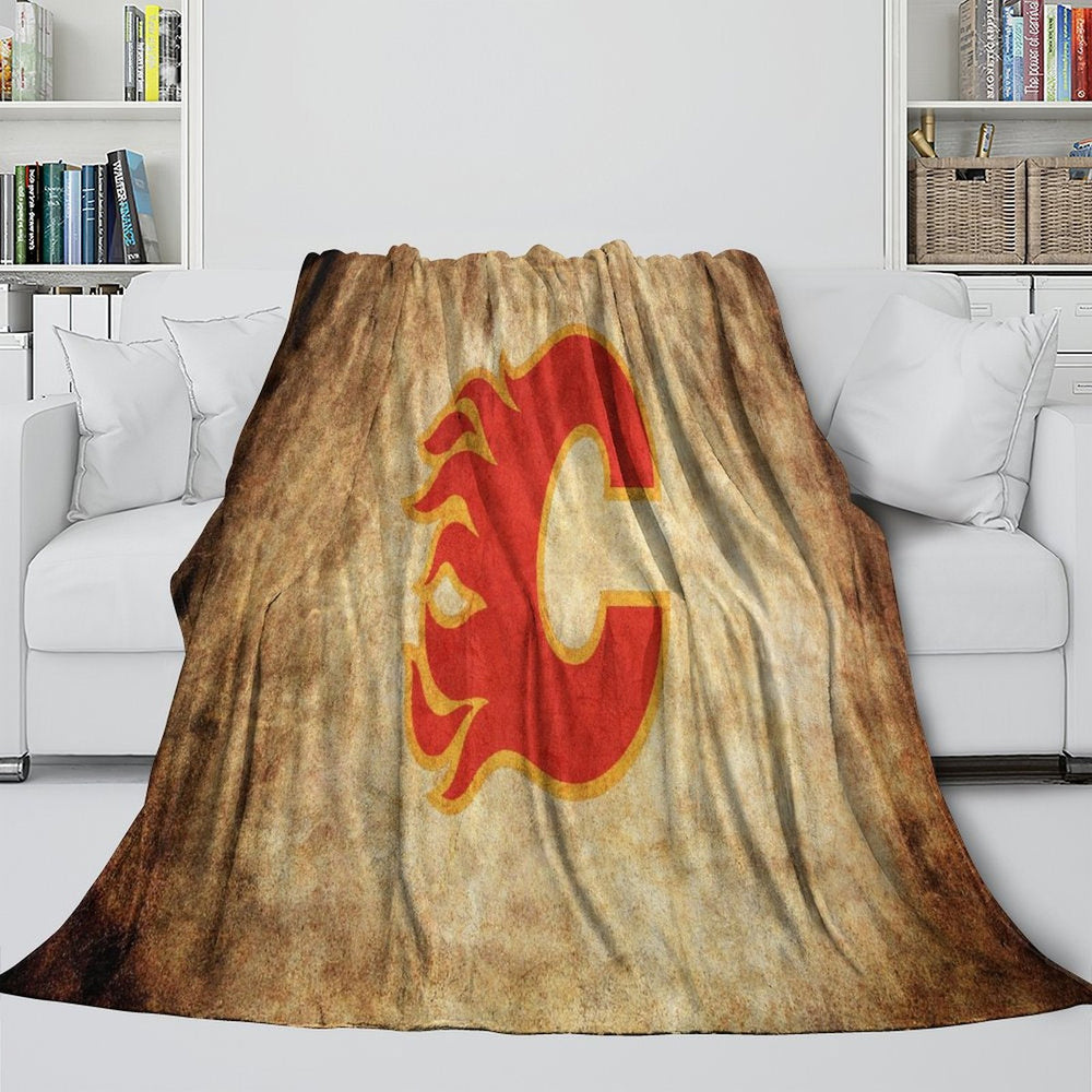 Calgary Flames Blanket Flannel Throw Kids Room Decoration (Online Order Only)