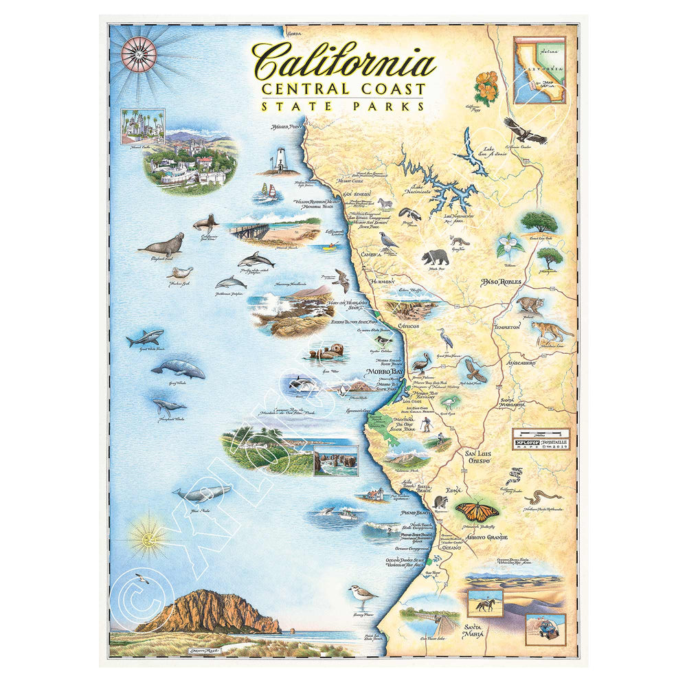California Central Coast State Park 1000 Piece Jigsaw Puzzle Xplorer Maps (ONLINE ORDER ONLY)