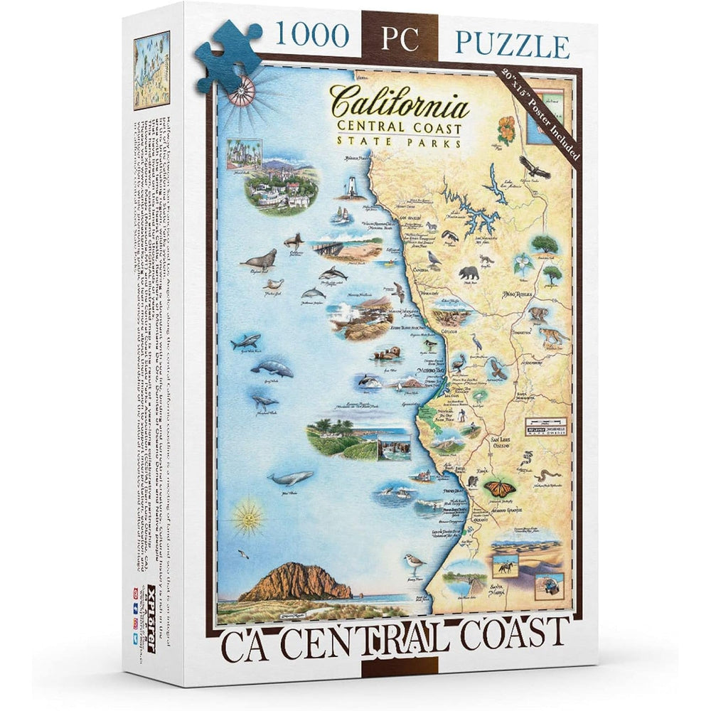 California Central Coast State Park 1000 Piece Jigsaw Puzzle Xplorer Maps (ONLINE ORDER ONLY)