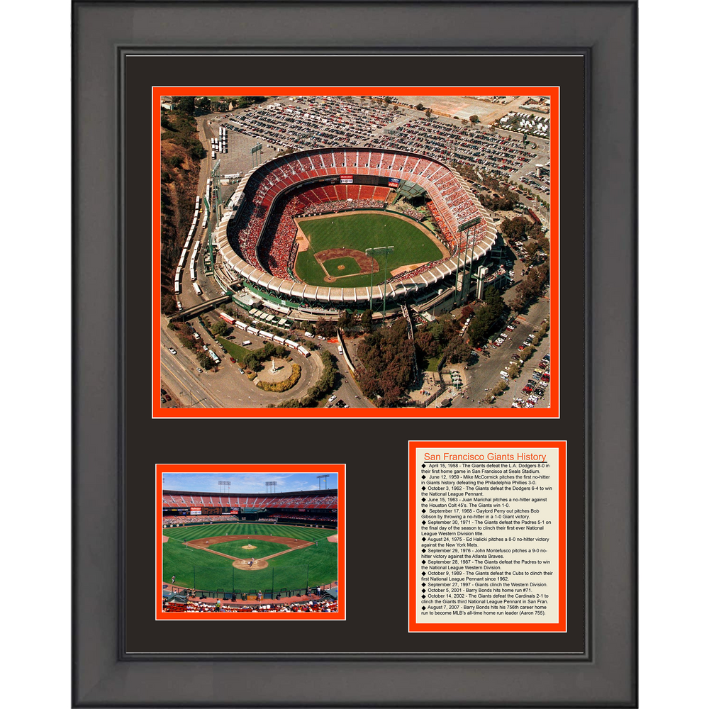 Framed Candlestick Ballpark San Francisco Giants Baseball Moments 11"x14" Three Photo Collage (ONLINE ORDER ONLY)