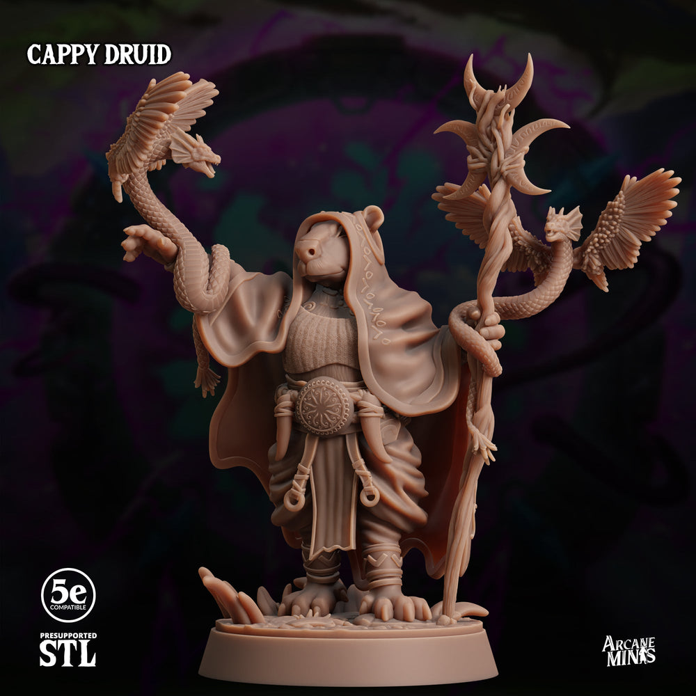 3D Printed Sordane Publishing Cappy Druid Moonsoon 28 32mm D&D (Online Only)