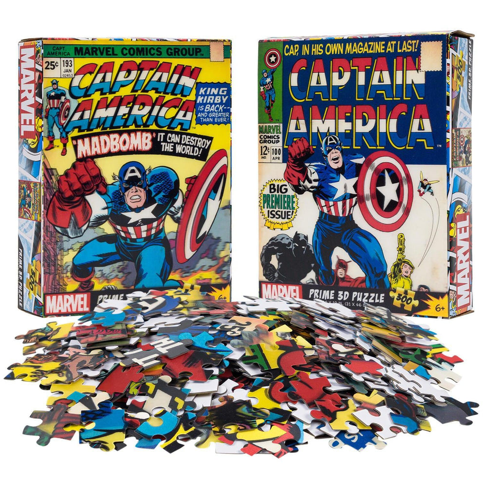 Captain America Comic Set of 2 300 Piece Lenticular Jigsaw Puzzles Prime 3D (ONLINE ORDER ONLY)