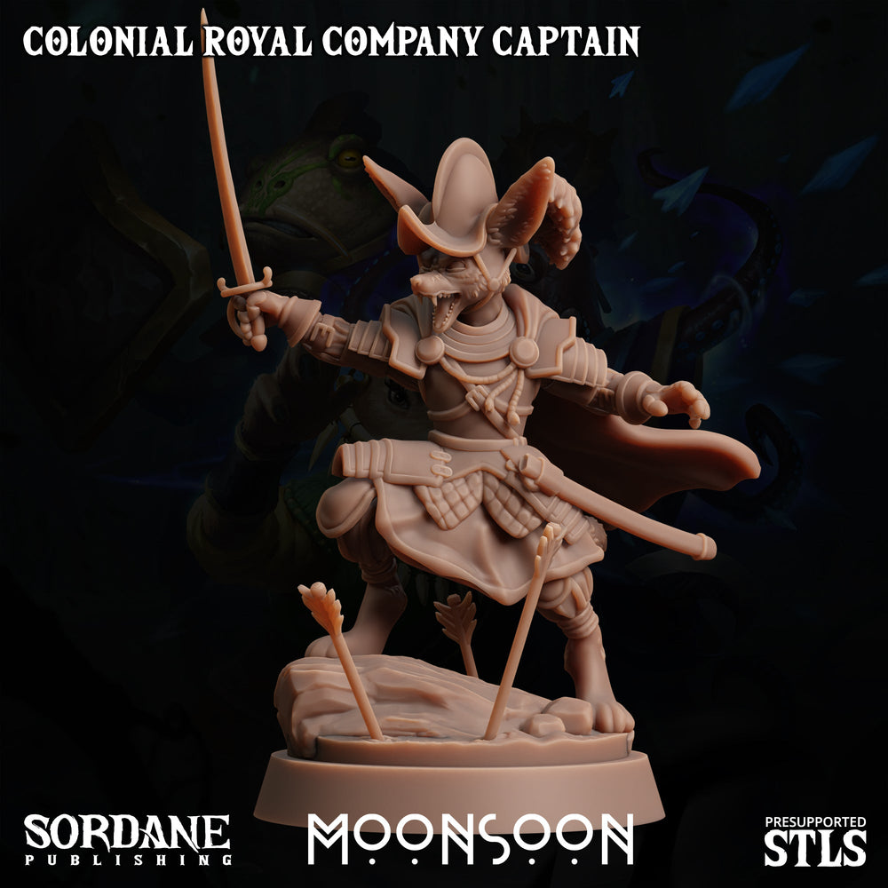 3D Printed Sordane Publishing Colonial Royal Company Captain Moonsoon 28 32mm D&D (Online Only)