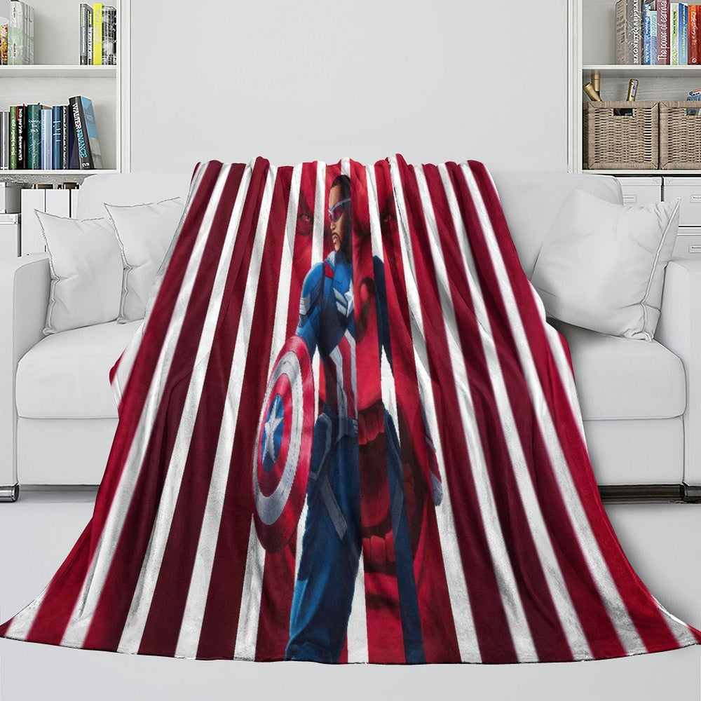Captain America Brave New World Blanket Flannel Throw Room Decoration (Online Order Only)