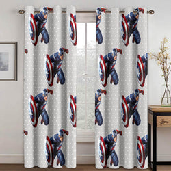 Captain America Curtains Cosplay Blackout Window Treatments Drapes (Online Order Only)