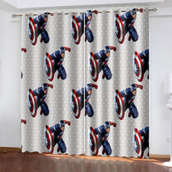 Captain America Curtains Cosplay Blackout Window Treatments Drapes (Online Order Only)