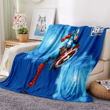 Captain America Iron Man Blanket Flannel Throw Room Decoration (Online Order Only)