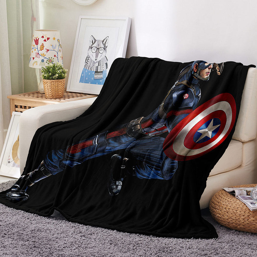 Captain America Iron Man Blanket Flannel Throw Room Decoration (Online Order Only)
