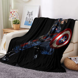 Captain America Iron Man Blanket Flannel Throw Room Decoration (Online Order Only)