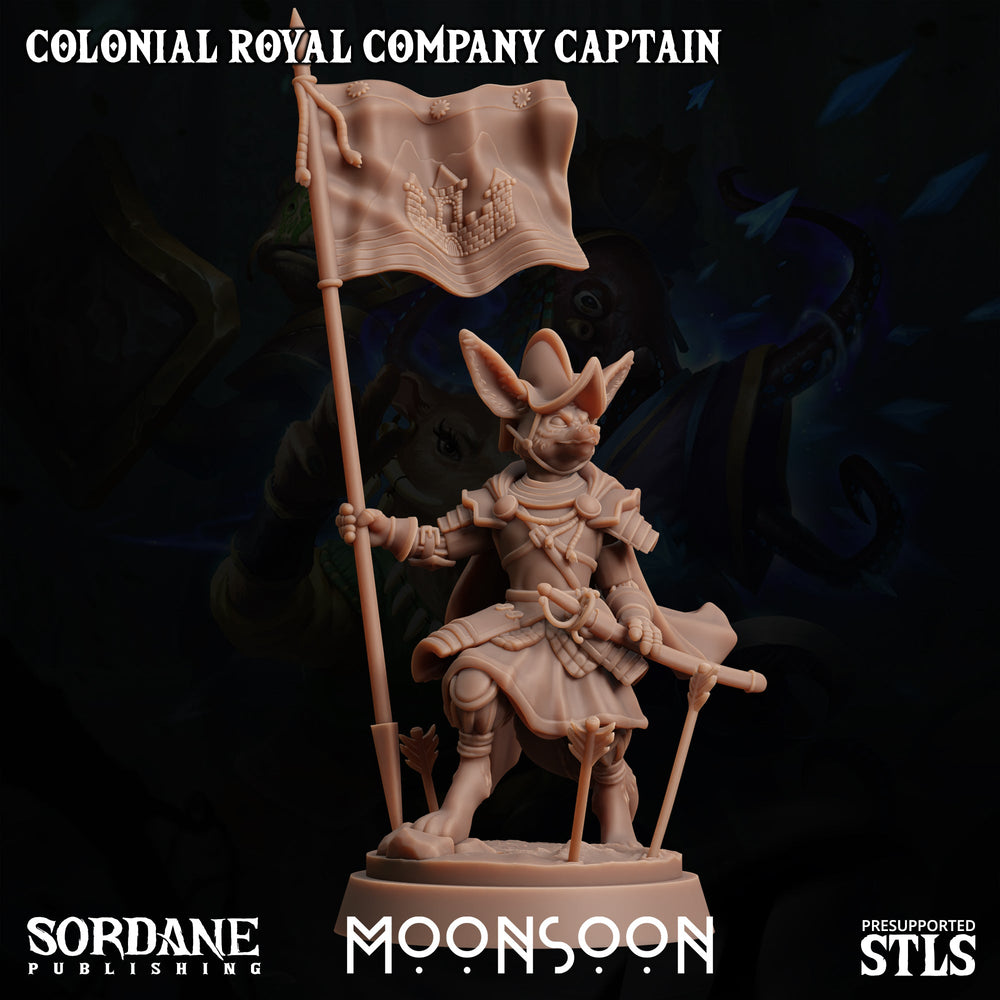 3D Printed Sordane Publishing Colonial Royal Company Captain Moonsoon 28 32mm D&D (Online Only)