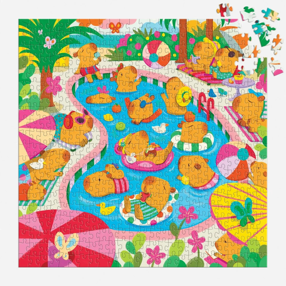 Capybara Pool Day 500 Piece Jigsaw Puzzle Mudpuppy