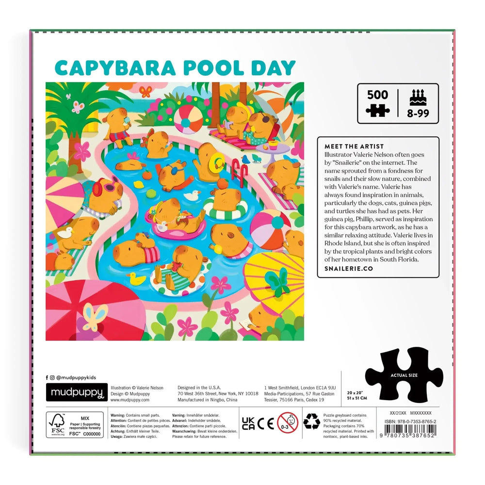 Capybara Pool Day 500 Piece Jigsaw Puzzle Mudpuppy