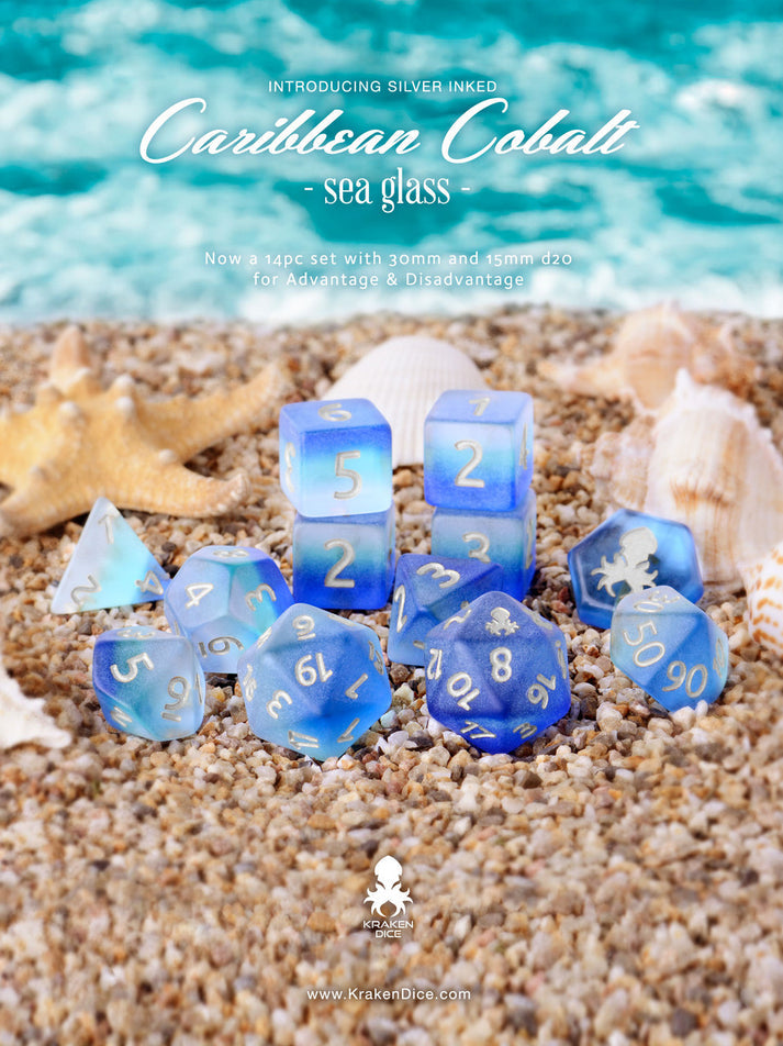 Kraken Dice Sea Glass 14 pc Dice Set (ONLINE ORDER ONLY)