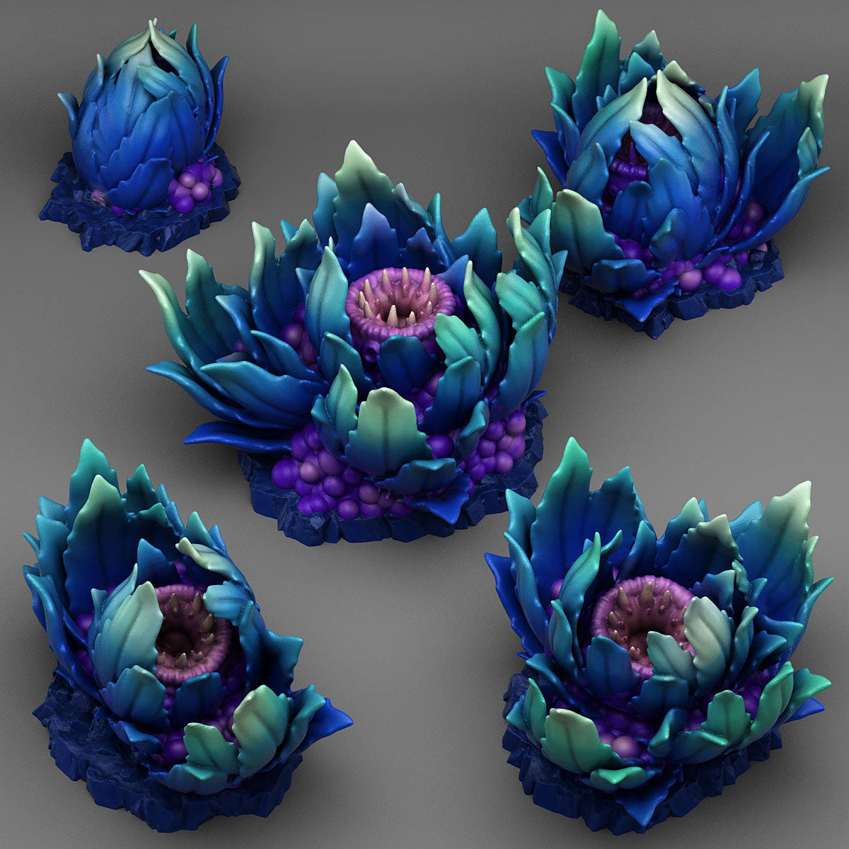 3D Printed Fantastic Plants and Rocks Carnivorous Alien Plants 28mm - 32mm D&D Wargaming (Online Only)