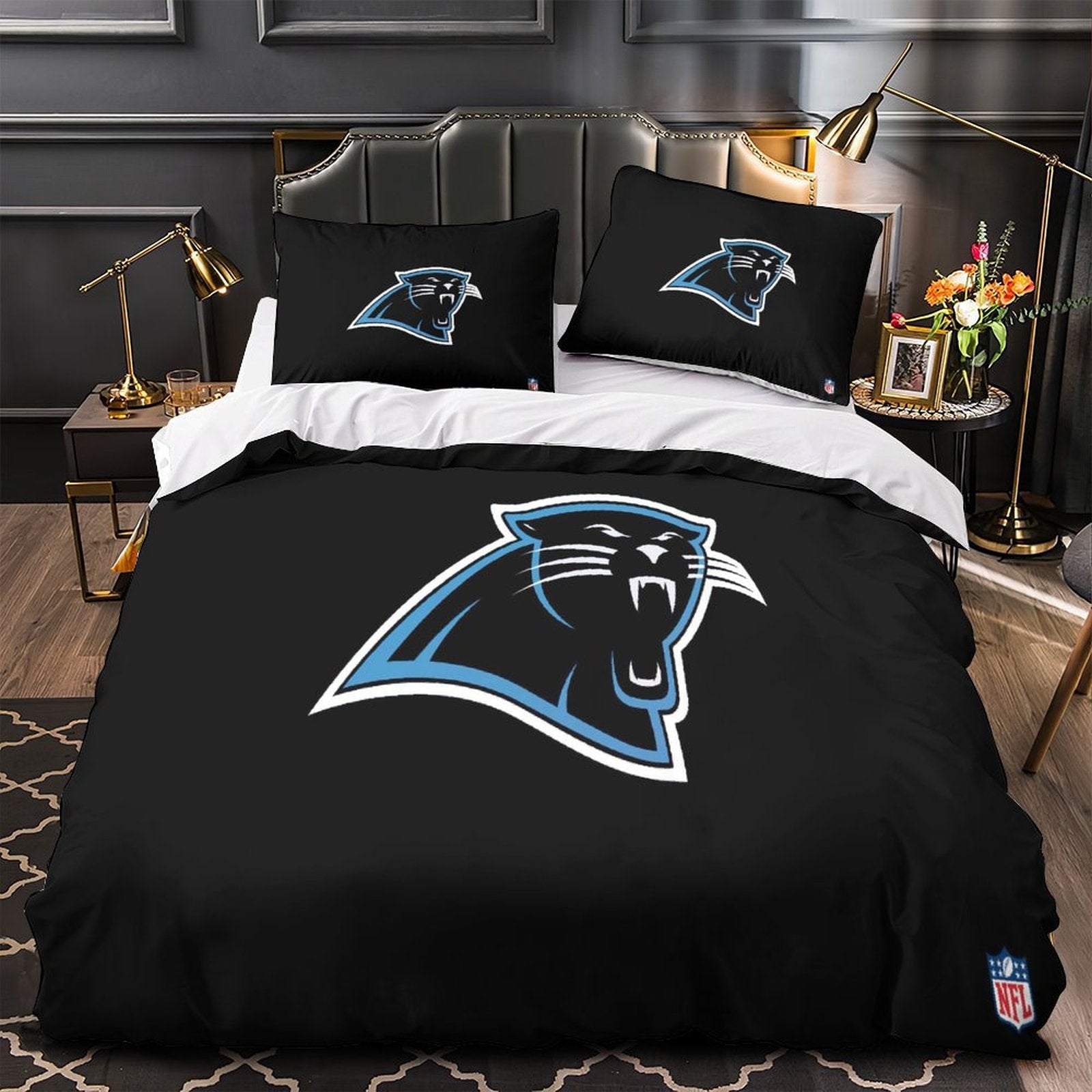 Carolina Panthers Bedding Set Duvet Cover Without Filler (Online Order Only)