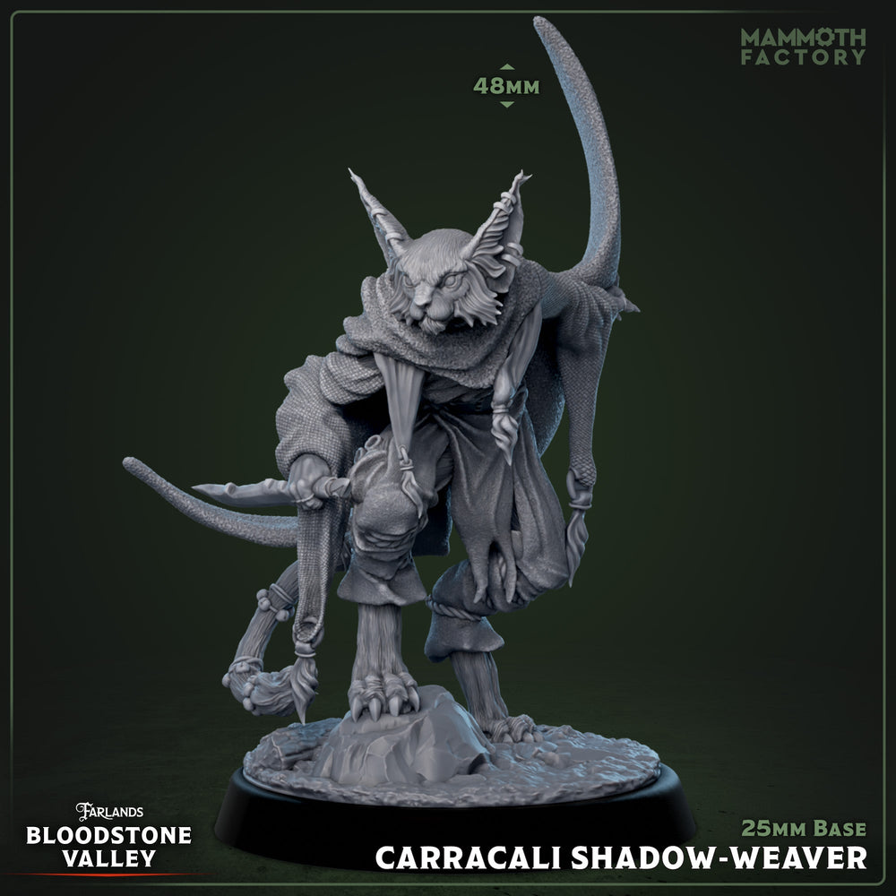 Carracali Shadow Weaver - Catfolk Warlock Miniature (ONLINE ORDER ONLY)