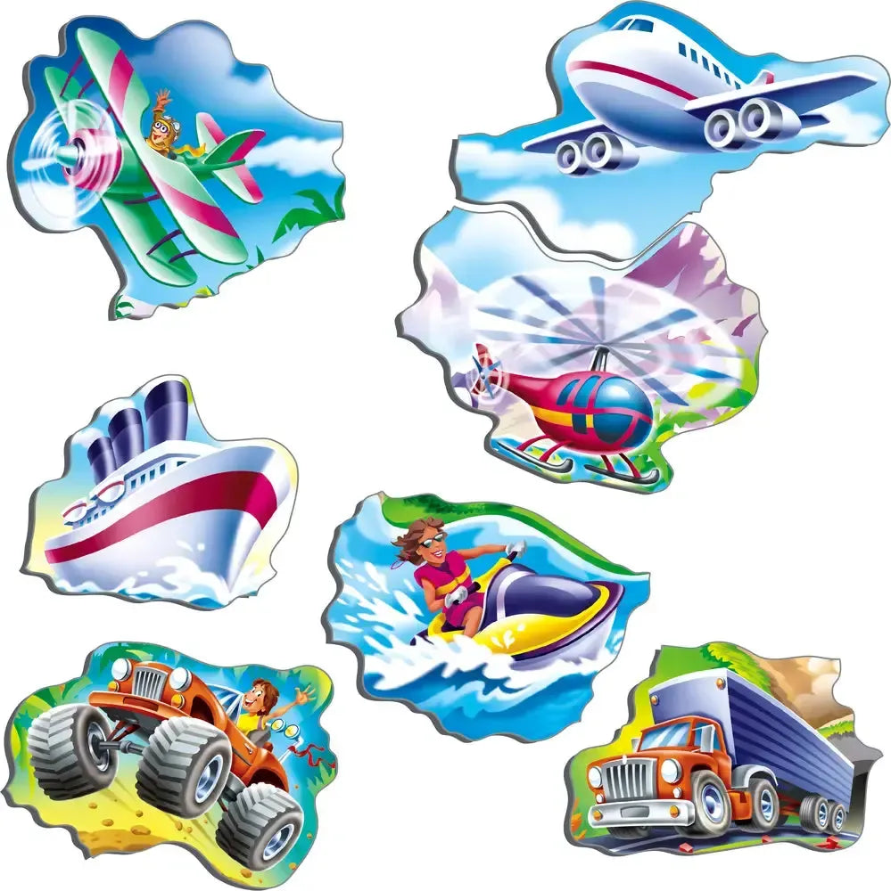 Cars, Boats, Trains & Aircrafts 18 Piece Tray Jigsaw Puzzle Larsen