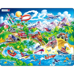 Cars, Boats, Trains & Aircrafts 18 Piece Tray Jigsaw Puzzle Larsen