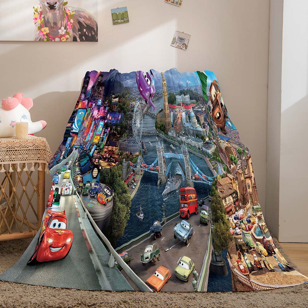 Cars Pattern Blanket Flannel Throw Room Decoration (Online Order Only)
