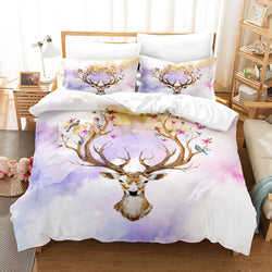 Cartoon Animal Deer Elk Bedding Set Quilt Cover Without Filler (Online Order Only)