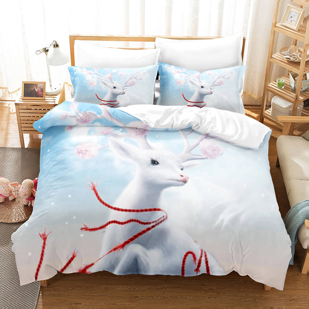 Cartoon Animal Deer Elk Bedding Set Quilt Cover Without Filler (Online Order Only)