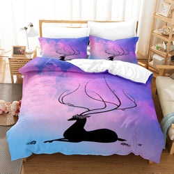 Cartoon Animal Deer Elk Bedding Set Quilt Cover Without Filler (Online Order Only)