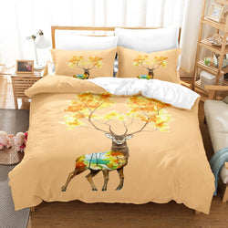 Cartoon Animal Deer Elk Bedding Set Quilt Cover Without Filler (Online Order Only)
