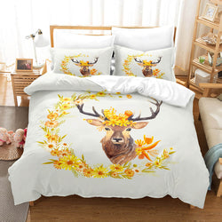 Cartoon Animal Deer Elk Bedding Set Quilt Cover Without Filler (Online Order Only)