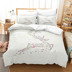 Cartoon Animal Deer Elk Bedding Set Quilt Cover Without Filler (Online Order Only)