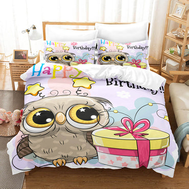 Cartoon Animals Owl Bedding Sets Quilt Cover Without Filler (Online Order Only)