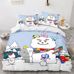 Cartoon BT21 BTS Butter Bedding Set Quilt Duvet Cover Bedding Sets (Online Order Only)